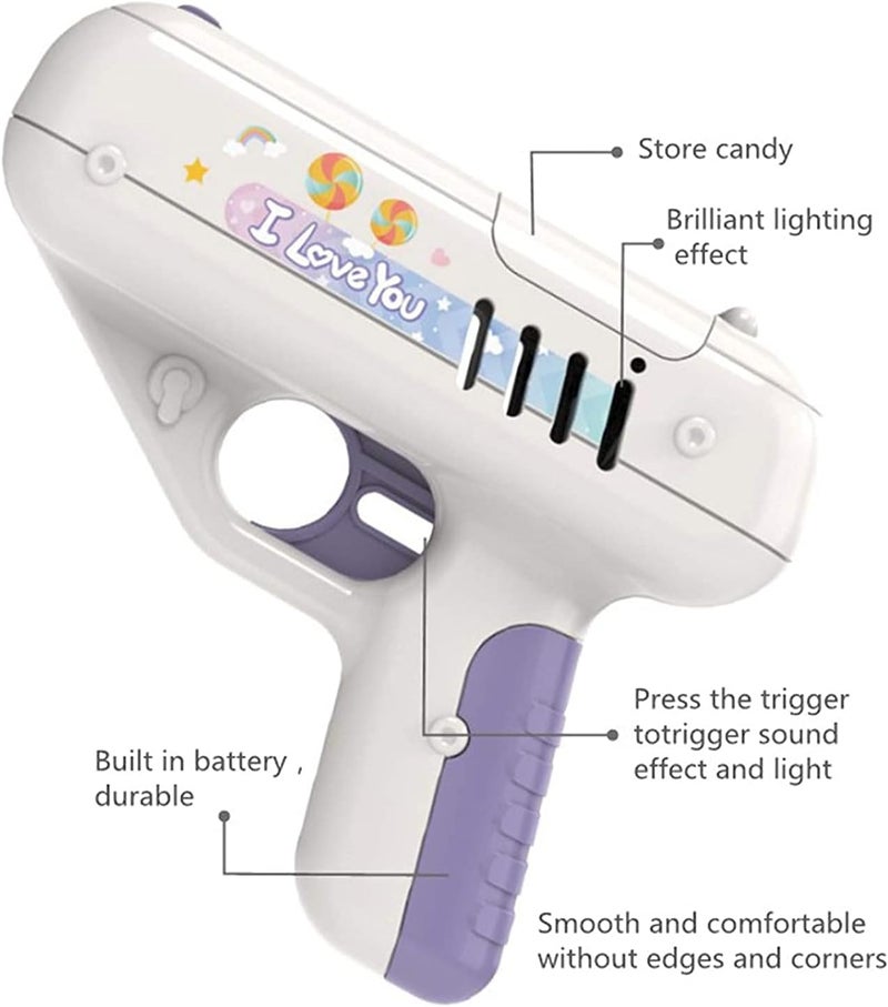 woobles Candy Gun Toy, Surprise Lollipop Launch Toy Gun, Candy Gun for TIK Tok Video, Surprise Ideas Gifts for Kids Boy/Girl Friend, for Children Adult I Love You (Purple) - Image 2